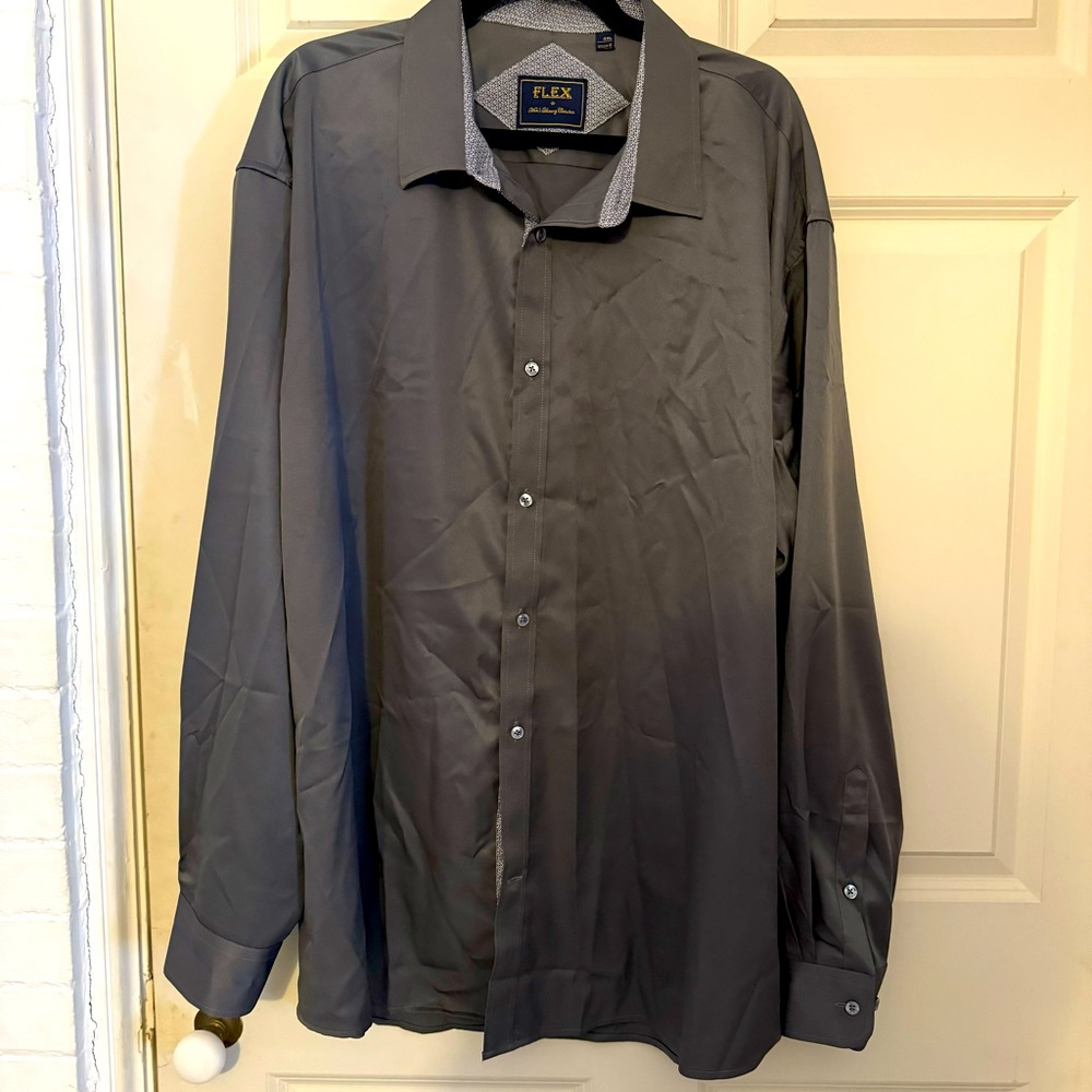 J.Ver Men’s Gray 4XL button-up shirt